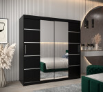 Šatní skříň Abi V4 Barva korpusu: Černá, Rozměry: 150 cm, Dveře: Černá