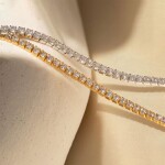 Náhrdelník se zirkony Valérie - tennis řetízek, chirurgická ocel, Stříbrná 36 cm + 5 cm (prodloužení)