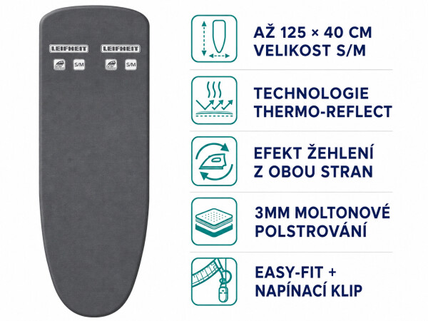 Leifheit Potah na žehlicí prkno Thermo Reflect S/M Black 71679