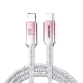 Joyroom S-A42 Crystal-Clear Series Nabíjecí kabel USB-C (M) - Lightning (M) 30W 1.2m bílá (6956116728120)