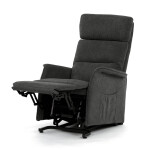Relaxační křeslo, elektrické kabelové ovládání, šedá, látka, TV-L8960 GREY2