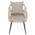 Zahradní židle, kov, polyratan, béžová, AZ-F1406 NAT