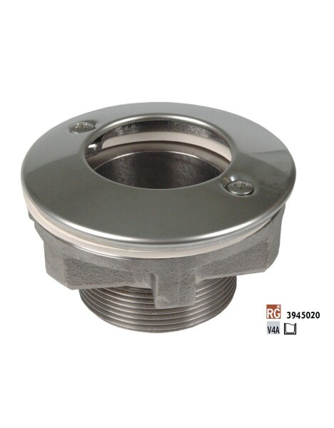 Hugo Lahme sací tryska s přírubou, červený bronz, napojení 2" vnější závit, délka 40 mm, pro fóliové bazény