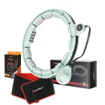 HMS HHM13 Sada masážní hula hoop se závažím, magnety a počítadlem a zeštíhlujícího pásu BR163 zelená (5907695552683)