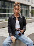 Dámská přechodná bunda TY5622 černá - FashionStreet S