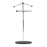Němý sluha, výška 110 cm, masiv kaučukovník, černé moření, kov chrom