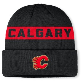 Fanatics Pánská zimní čepice Calgary Flames NHL Authentic Pro A/Cap Cuffed Beanie červená/černá