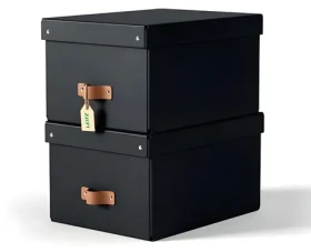 LEITZ Úložný box Puro M černá / Karton / 17 l / 270 × 200 × 370 mm / 2 ks (61490095)