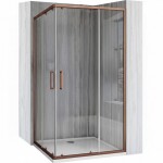 REA/S - Sprchový kout City 80x100 Brush Copper Se sprchovou vaničkou Savoy KPL-K6981