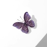 Brož se zirkony Bertranda - motýl, Fialová