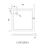 CERANO - Sprchová vanička čtvercová Soto - akrylát - bílá lesklá - 90x90x5 CER-425542