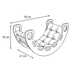 PLUSH NEST PLUSH NEST Dřevěné houpátko Mini 4v1 se stěnou na lezení a skluzavkou + polštář (sametově šedý), bílá dřevěná konstrukce