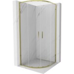 MEXEN - Exo čtvrtkruhový posuvný sprchový kout 90 x 90, transparent, zlato 8132-090-090-50-00
