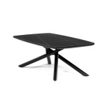 Stůl konferenční, deska slinutá keramika 120x70cm, černý mramor, nohy černý kov