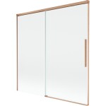 MEXEN/S - Rox vanová zástěna 2-křídlová posuvná 160 x 150, transparent, měď kartáčovaná 8C9-160-001-65-00