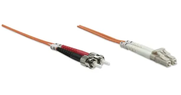 Intellinet LC/ST oranžová / Optický patch kabel / Multimode OM2 / 2 m / Duplex / LSZH (470414)