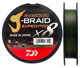 Daiwa J-Braid Expedition X8E tmavě zelená / Šňůra / 150 m / 0,20 mm / 16 kg