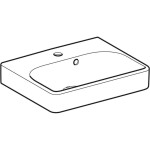 GEBERIT - Smyle Square Umyvadlo 45x36 cm, s přepadem, otvor pro baterii, bílá 500.222.01.1