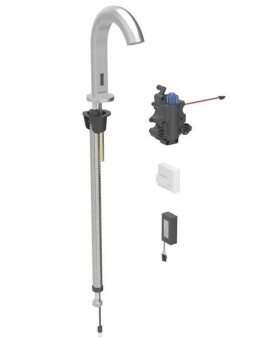 GEBERIT - Piave Termostatická elektronická umyvadlová baterie, bateriové napájení, easy to clean, kartáčovaná nerez 116.188.SN.1