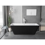 MEXEN/S - Tava volně stojící vana reliéf 170 x 75, bílá/černá, sifon a přepad bílá 52851707575-20