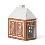 KÄHLER Porcelánový svícen Gingerbread Lighthouse Medium, hnědá barva, porcelán