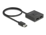 Delock DisplayPort Switch 2:1 černá / Přepínač / Obousměrný / 8K / 50 cm (18906)