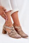 Dámské kožené perforované boty Maciejka 04962-43 béžovo-zlaté 41