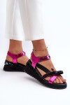 Dámské sandály s mašlí D&A CR956 fuchsie 36