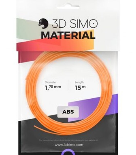 3Dsimo Sada vláken pro 3D tiskárny 3D Simo -ABS-2, ABS plast, 1.75 mm, 120 g, oranžová, černá, bílá