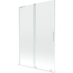 MEXEN/S - Velar L dvoukřídlá posuvná vanová zástěna 120 x 150, transparent, bílá 896-120-003-01-20