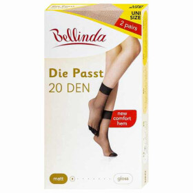 Silonkové matné ponožky 2 páry DIE PASST SOCKS 20 DEN - BELLINDA - almond UNI