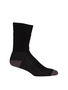 Pánské merino ponožky ICEBREAKER Mens Hike+ Medium Crew, Black/Mink/Monsoon velikost: 39-41,5 (S)