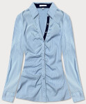 Světle modrá drobně pruhovaná dámská košile (SSY2026) odstíny modré S (36)