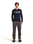 ICEBREAKER Mens 200 Oasis LS Crewe Elevation Lin, Midnight Navy velikost: M