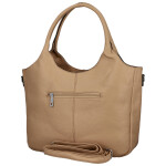 Trendy dámská koženková kabelka na rameno Stifa, béžová