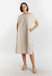 Monnari Šaty Bavlněné dámské šaty Béžová barva L/XL