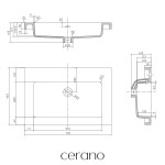 CERANO - Umyvadlo z litého mramoru Ovo - s přepadem - černá matná - 70,5x46,5 CER-667826