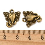 Kovový přívěsek - starobronzový - slon - 16 x 15 x 4 mm - 1 ks
