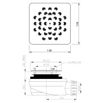 GELCO - SET - Čtvercová krytka sifonu bílá KSM104W + sifon SN90 KSM104W-SN90