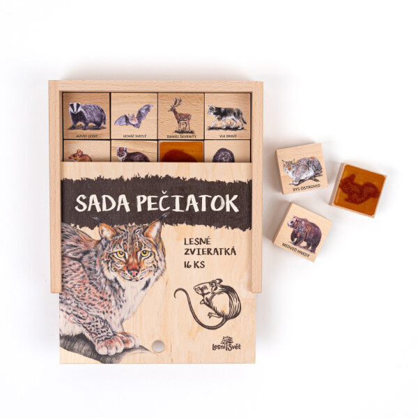 Pečiatky 16 kusov- Lesné zvieratká SK