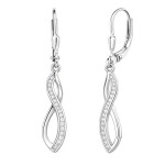 Stříbrné visací náušnice se zirkony Agathe - stříbro 925/1000, Stříbrná