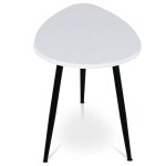 Konferenční stůl, MDF deska, bilý matt, černý kov