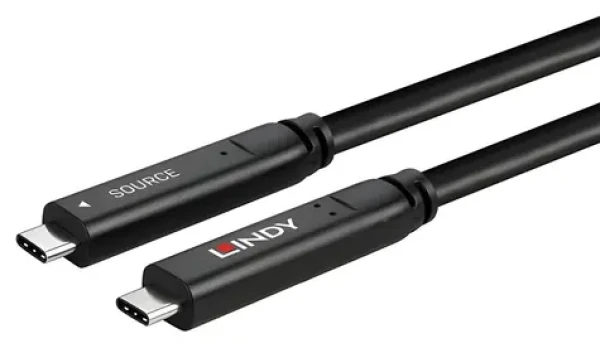 Lindy USB-C - USB-C 10 m černá / Kabel / 5 Gbit/s / DisplayPort 4K / USB-C PD 20V (43398)
