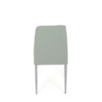 Židle jídelní, zelená látka, šedé kovové nohy