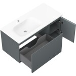 MEXEN/S - Orio koupelnová skříňka 100 cm s umyvadlem Vela levá, 1S, 1D, grafit mat/bílá mat 91A13-10047-3-BBFF66-W23L01