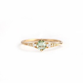 Stříbrný prsten se zeleným zirkonem - stříbro 925/1000, Zlatá 56