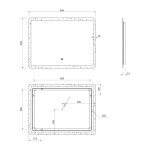 AQUALINE - FAGO zrcadlo s LED osvětlením 80x60cm, dotykový senzor, stmívatelné FA080