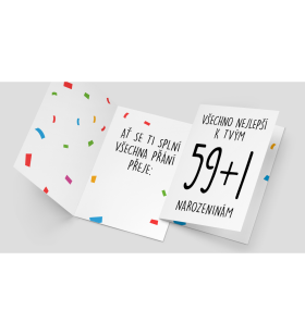 PartyWorld Přání - všechno nejlepší k tvým 59+1 narozeninám