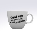 RANNÍ PTÁČE BEZ KÁVIČKY NIKAM NEDOSKÁČE - MEGA XXL keramický hrnek 1000 ml