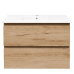 Koupelnová skříňka 2 zásuvková s umyvadlem SAT B-Way 79x50x45 cm dub mat BWAY280OAKU4BI BWAY280OAKU4BI